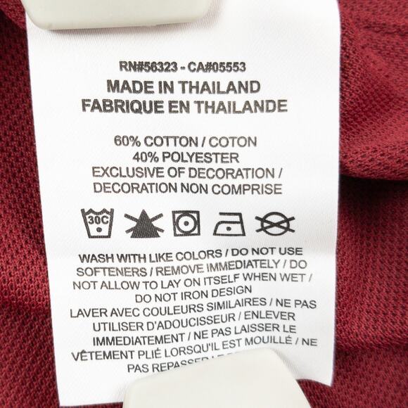 Nike Polo Dri-Fit Polo Men's Medium Logo Short Sleeve Red Cotton Blend Pique - Picture 7 of 11